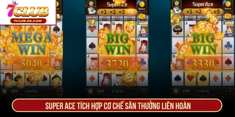 Super Ace tích hợp cơ chế săn thưởng liên hoàn 
